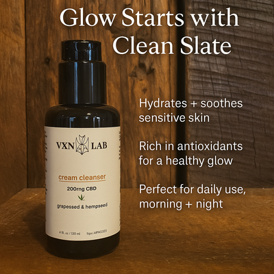 VXN Lab Cream Cleanser – 200mg CBD with Grapeseed & Hempseed