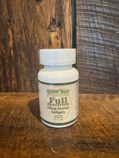 Hudson Valley Hemp 25mg Full-Spectrum CBD Gel Caps – Daily Wellness Support | THC-Compliant