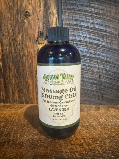 Lavender CBD Massage Oil – 500mg Full-Spectrum Hemp | Soothe Muscles & Calm the Mind