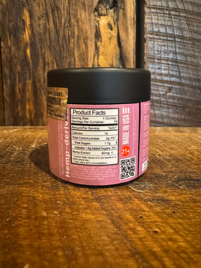 Chill-ax Low Dose Pomegranate Gummies – 25mg CBD • 10mg CBN • 5mg THC (Hemp-Derived)