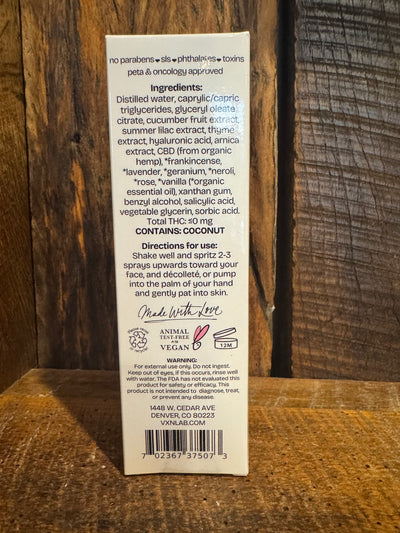 VXN LAB Hydra Mist – Cucumber Essence | 60mg CBD Face Mist